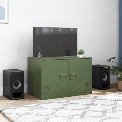 TV-taso oliivinvihreä 67x39x44 cm teräs
