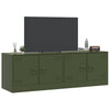 TV-tasot 2 kpl oliivinvihreä 67x39x44 cm teräs