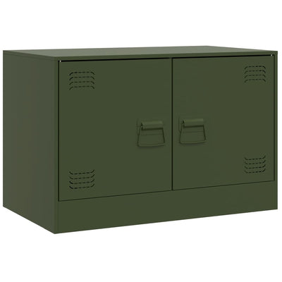 TV-tasot 2 kpl oliivinvihreä 67x39x44 cm teräs