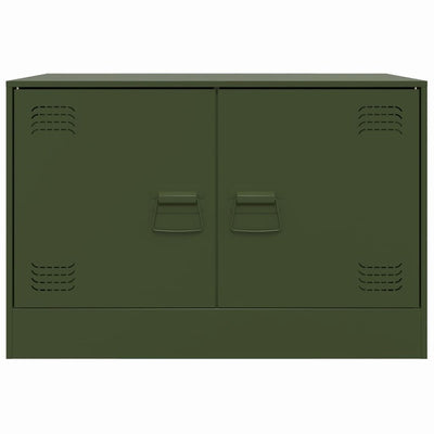 TV-tasot 2 kpl oliivinvihreä 67x39x44 cm teräs