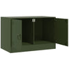 TV-tasot 2 kpl oliivinvihreä 67x39x44 cm teräs