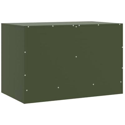 TV-tasot 2 kpl oliivinvihreä 67x39x44 cm teräs