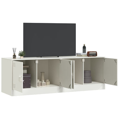 TV-tasot 2 kpl valkoinen 67x39x44 cm teräs