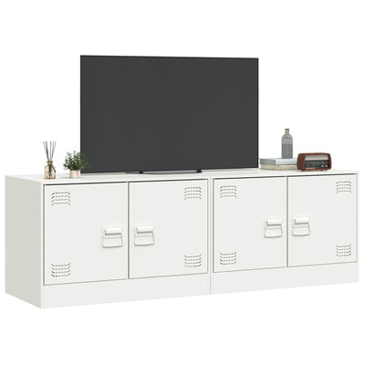 TV-tasot 2 kpl valkoinen 67x39x44 cm teräs