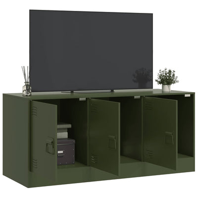 TV-taso oliivinvihreä 99x39x44 cm teräs