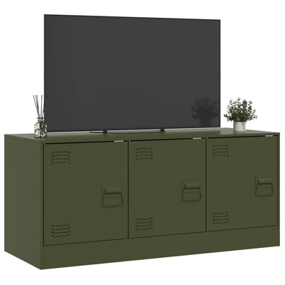 TV-taso oliivinvihreä 99x39x44 cm teräs