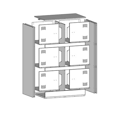 Valkoinen senkki Zmarandache 67x39x107cm (teräs)
