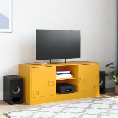 TV-taso sinapinkeltainen 99x39x44 cm teräs