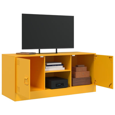 TV-taso sinapinkeltainen 99x39x44 cm teräs