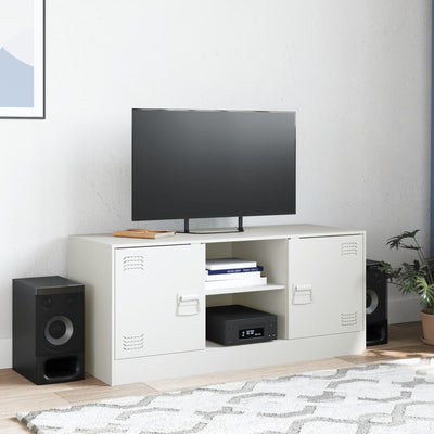 TV-taso valkoinen 99x39x44 cm teräs