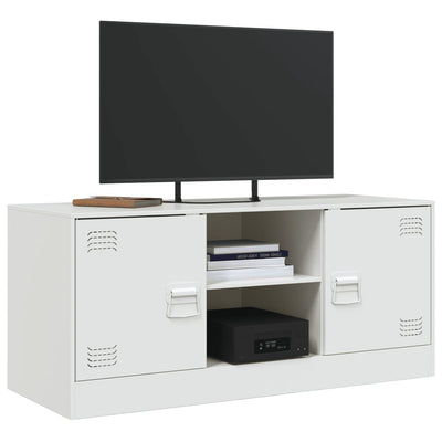 TV-taso valkoinen 99x39x44 cm teräs