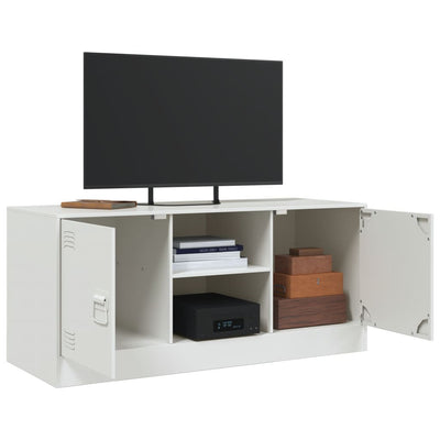 TV-taso valkoinen 99x39x44 cm teräs