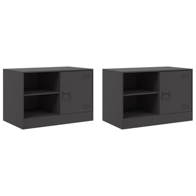 TV-tasot 2 kpl musta 67x39x44 cm teräs