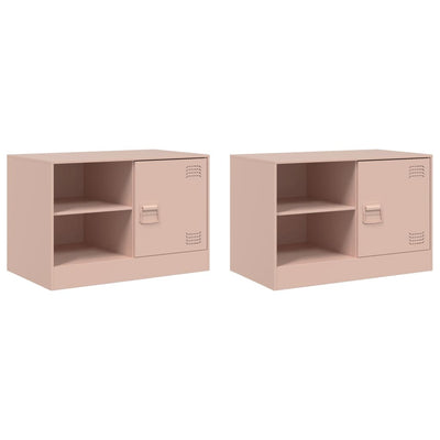 TV-tasot 2 kpl pinkki 67x39x44 cm teräs