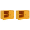 TV-tasot 2 kpl sinapinkeltainen 67x39x44 cm teräs