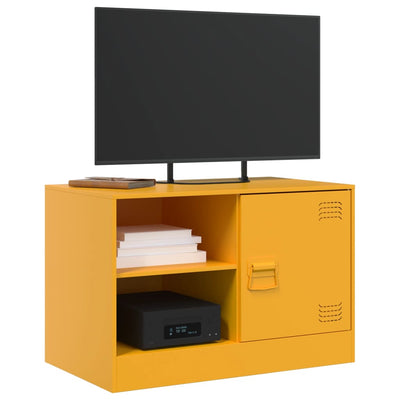 TV-tasot 2 kpl sinapinkeltainen 67x39x44 cm teräs