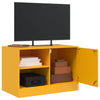 TV-tasot 2 kpl sinapinkeltainen 67x39x44 cm teräs