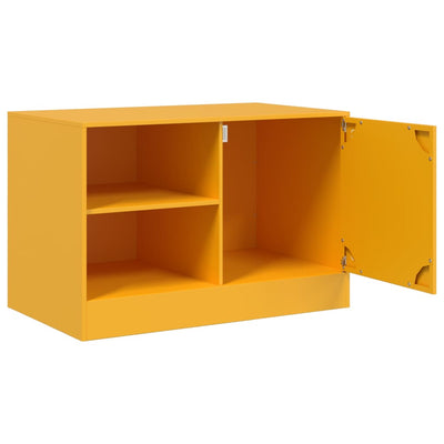 TV-tasot 2 kpl sinapinkeltainen 67x39x44 cm teräs