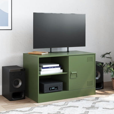 TV-taso oliivinvihreä 67x39x44 cm teräs