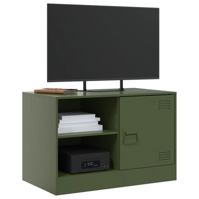 TV-tasot 2 kpl oliivinvihreä 67x39x44 cm teräs