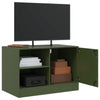 TV-tasot 2 kpl oliivinvihreä 67x39x44 cm teräs