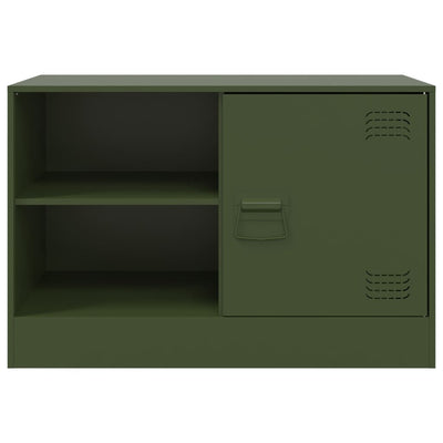 TV-tasot 2 kpl oliivinvihreä 67x39x44 cm teräs