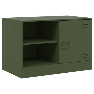 TV-tasot 2 kpl oliivinvihreä 67x39x44 cm teräs