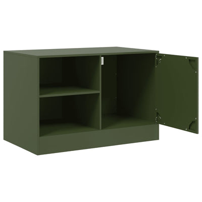 TV-tasot 2 kpl oliivinvihreä 67x39x44 cm teräs