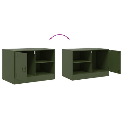 TV-tasot 2 kpl oliivinvihreä 67x39x44 cm teräs