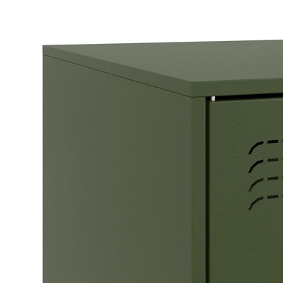 TV-tasot 2 kpl oliivinvihreä 67x39x44 cm teräs