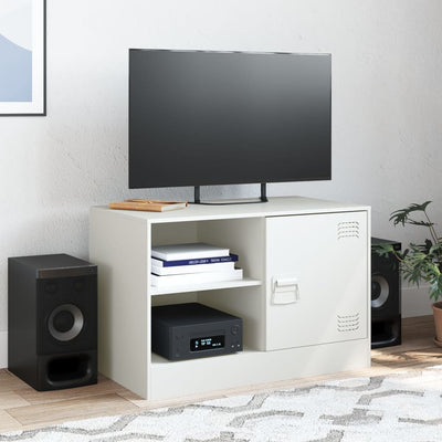 TV-taso valkoinen 67x39x44 cm teräs
