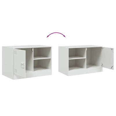 TV-tasot 2 kpl valkoinen 67x39x44 cm teräs
