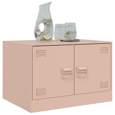 Sohvapöytä pinkki 67x50x44 cm teräs