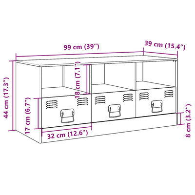 Oliivinvihreä tv-taso Sirianu 99x39x44cm (teräs)