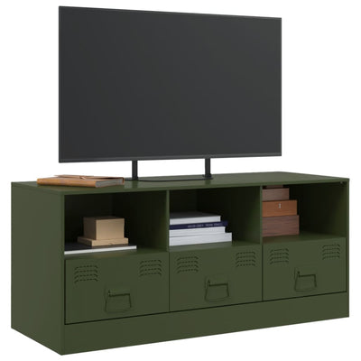 TV-taso oliivinvihreä 99x39x44 cm teräs