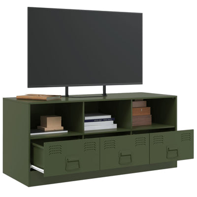 TV-taso oliivinvihreä 99x39x44 cm teräs