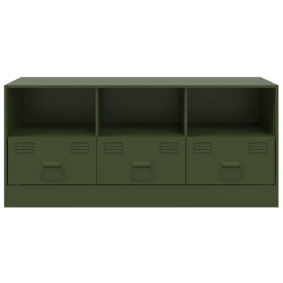 TV-taso oliivinvihreä 99x39x44 cm teräs