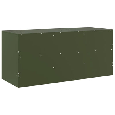 TV-taso oliivinvihreä 99x39x44 cm teräs