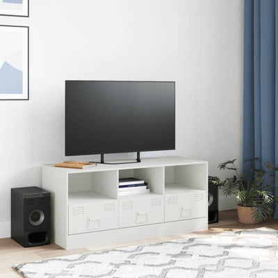 TV-taso valkoinen 99x39x44 cm teräs
