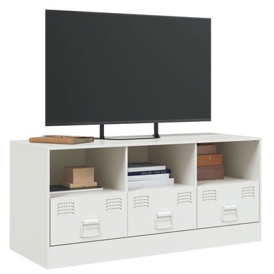 TV-taso valkoinen 99x39x44 cm teräs