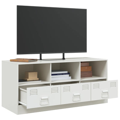 TV-taso valkoinen 99x39x44 cm teräs