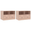 TV-tasot 2 kpl pinkki 67x39x44 cm teräs