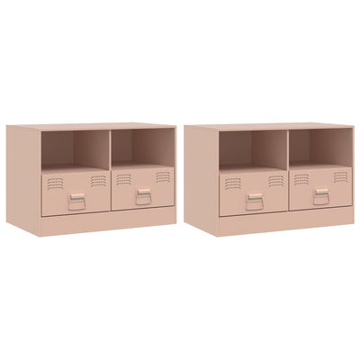 TV-tasot 2 kpl pinkki 67x39x44 cm teräs