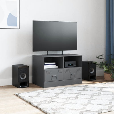 TV-taso antrasiitti 67x39x44 cm teräs