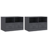 TV-tasot 2 kpl antrasiitti 67x39x44 cm teräs