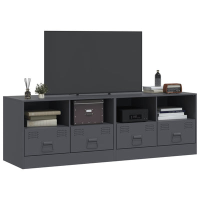 TV-tasot 2 kpl antrasiitti 67x39x44 cm teräs