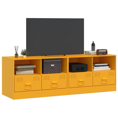 TV-tasot 2 kpl sinapinkeltainen 67x39x44 cm teräs