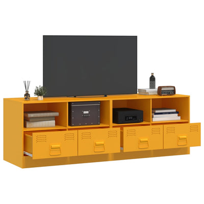TV-tasot 2 kpl sinapinkeltainen 67x39x44 cm teräs