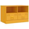 TV-tasot 2 kpl sinapinkeltainen 67x39x44 cm teräs