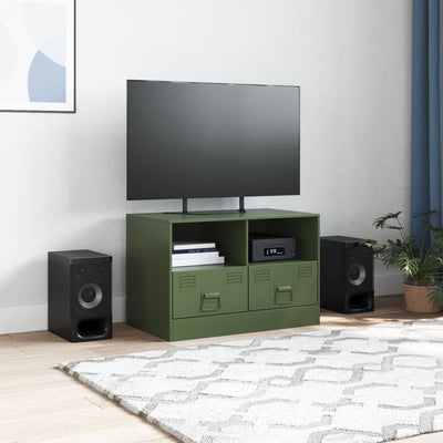 TV-taso oliivinvihreä 67x39x44 cm teräs